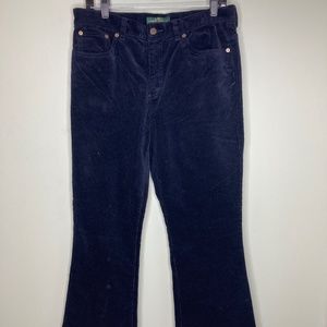 Women's Black Corduroy Jeans Ralph Lauren LRL Lauren Jeans Co. Size 12P